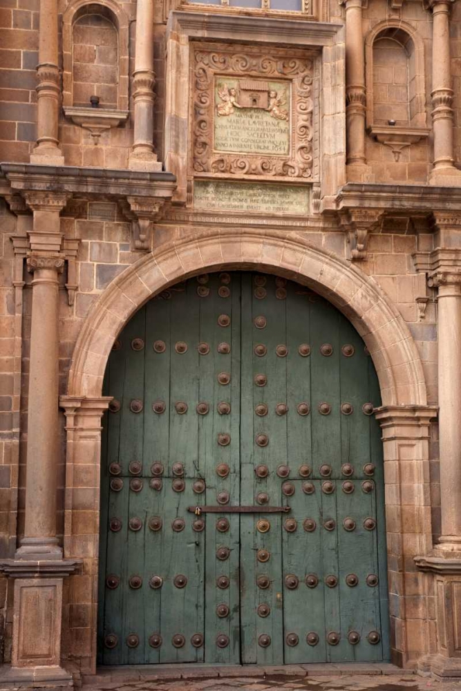Peru, Cuzco The door of a Jesuit church